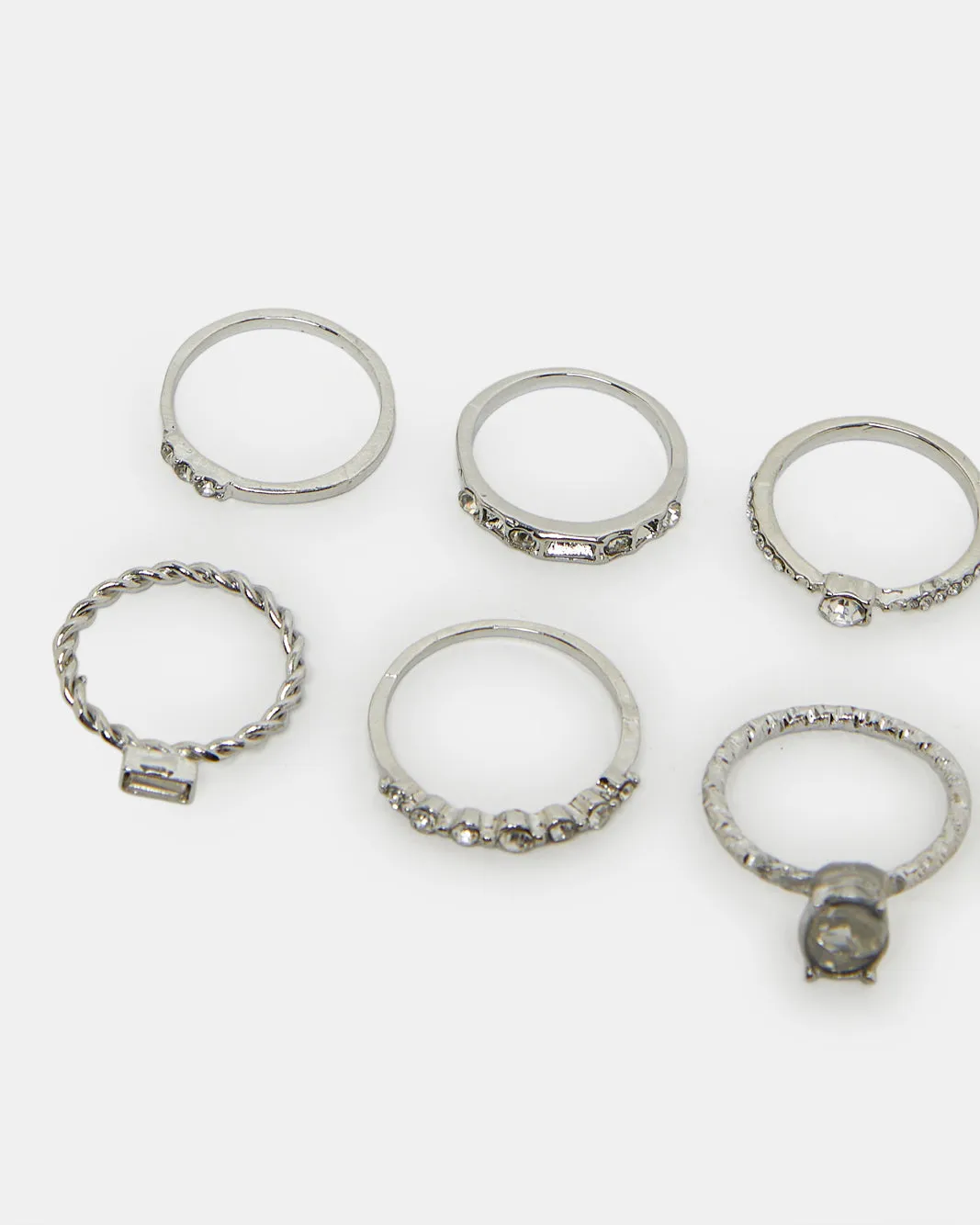 Women Silver Embellished Rings Set (Pack of 6) sold by Redtag product image thumbnail 3