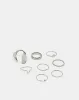 Women Silver Embellished Rings Set (Pack of 8) sold by Redtag