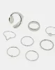 Women Silver Embellished Rings Set (Pack of 8) sold by Redtag