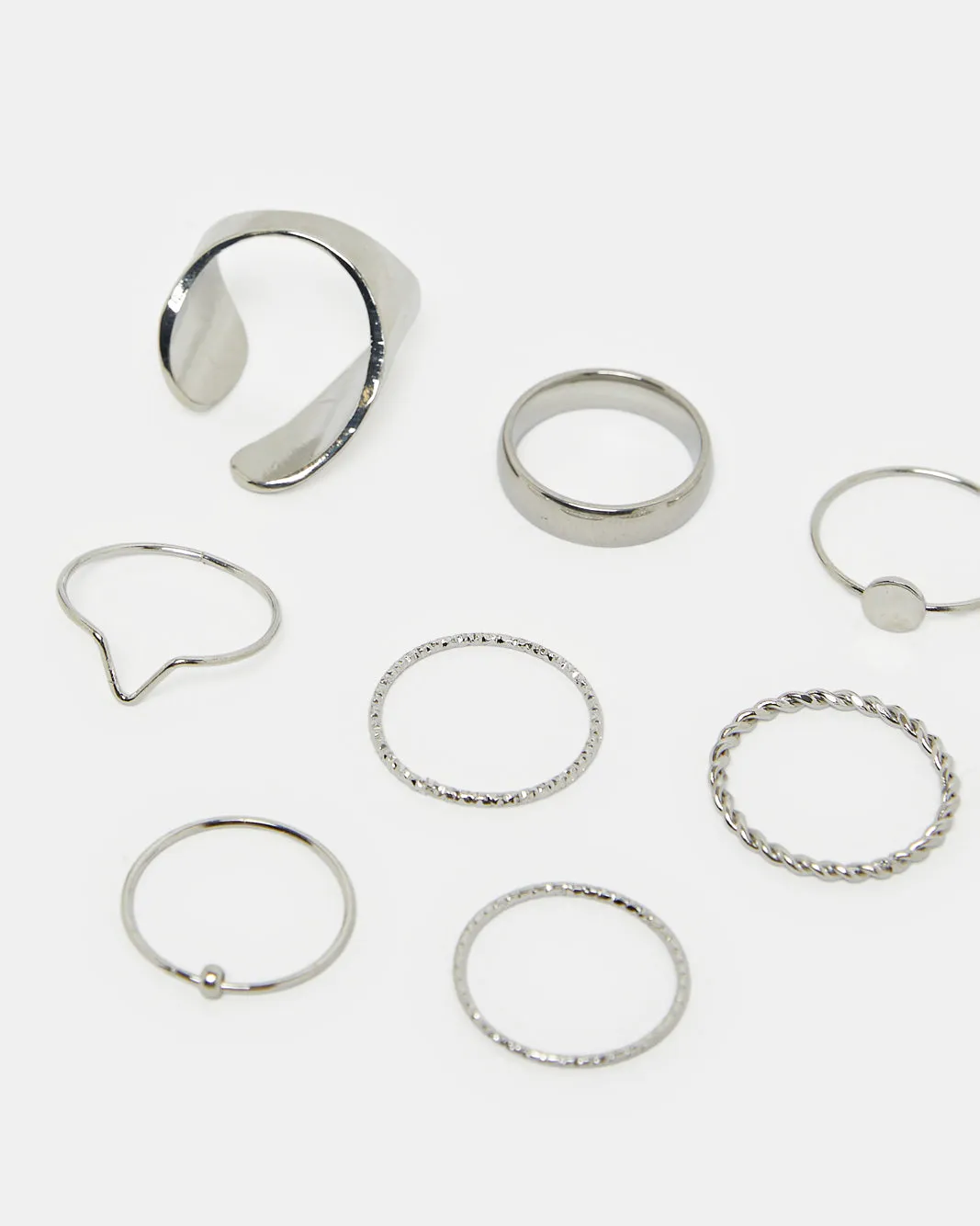 Women Silver Embellished Rings Set (Pack of 8) sold by Redtag product image thumbnail 3