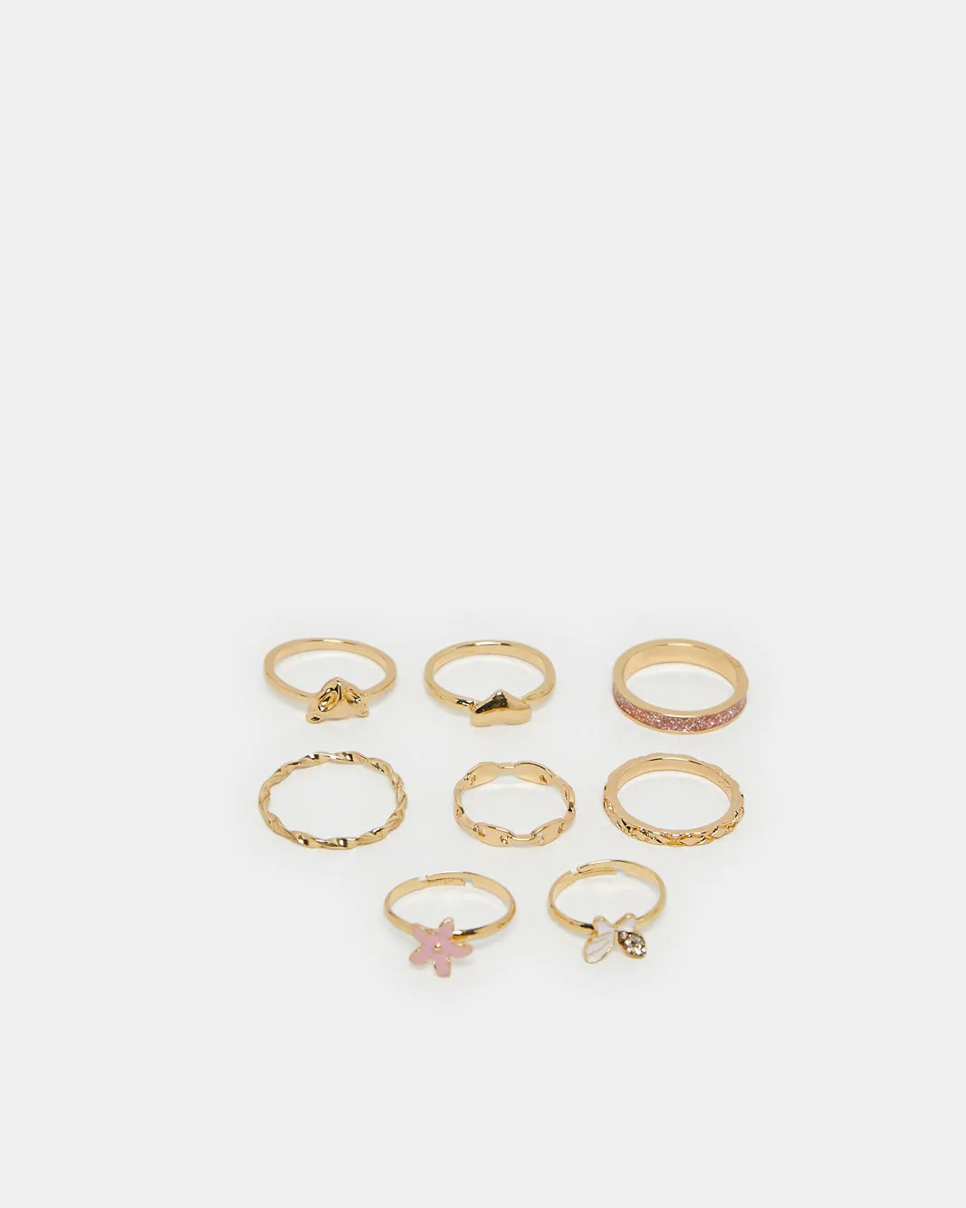 Women Gold Embellished Rings Set (Pack of 8) sold by Redtag