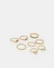 Women Gold Embellished Rings Set (Pack of 8) sold by Redtag