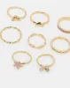 Women Gold Embellished Rings Set (Pack of 8) sold by Redtag