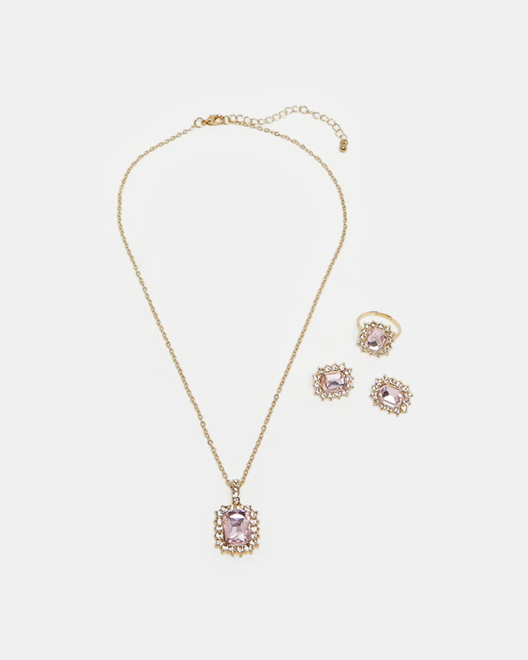 Women Gold Embellished Earrings and Necklace And Ring (Pack of 3) sold by Redtag