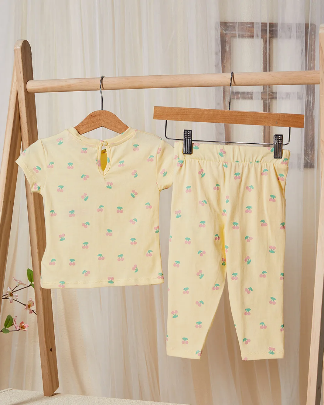Infant Girls Yellow Cherry Print Pyjama Set (2 Piece) sold by Redtag product image thumbnail 4