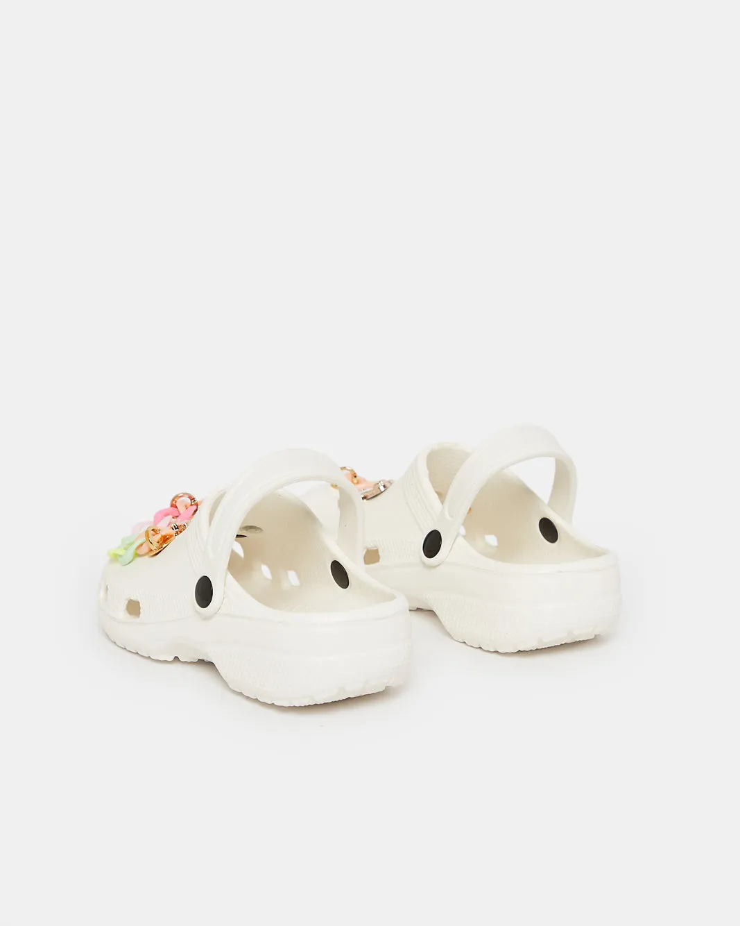 Girls White Charm Clog sold by Redtag product image thumbnail 4