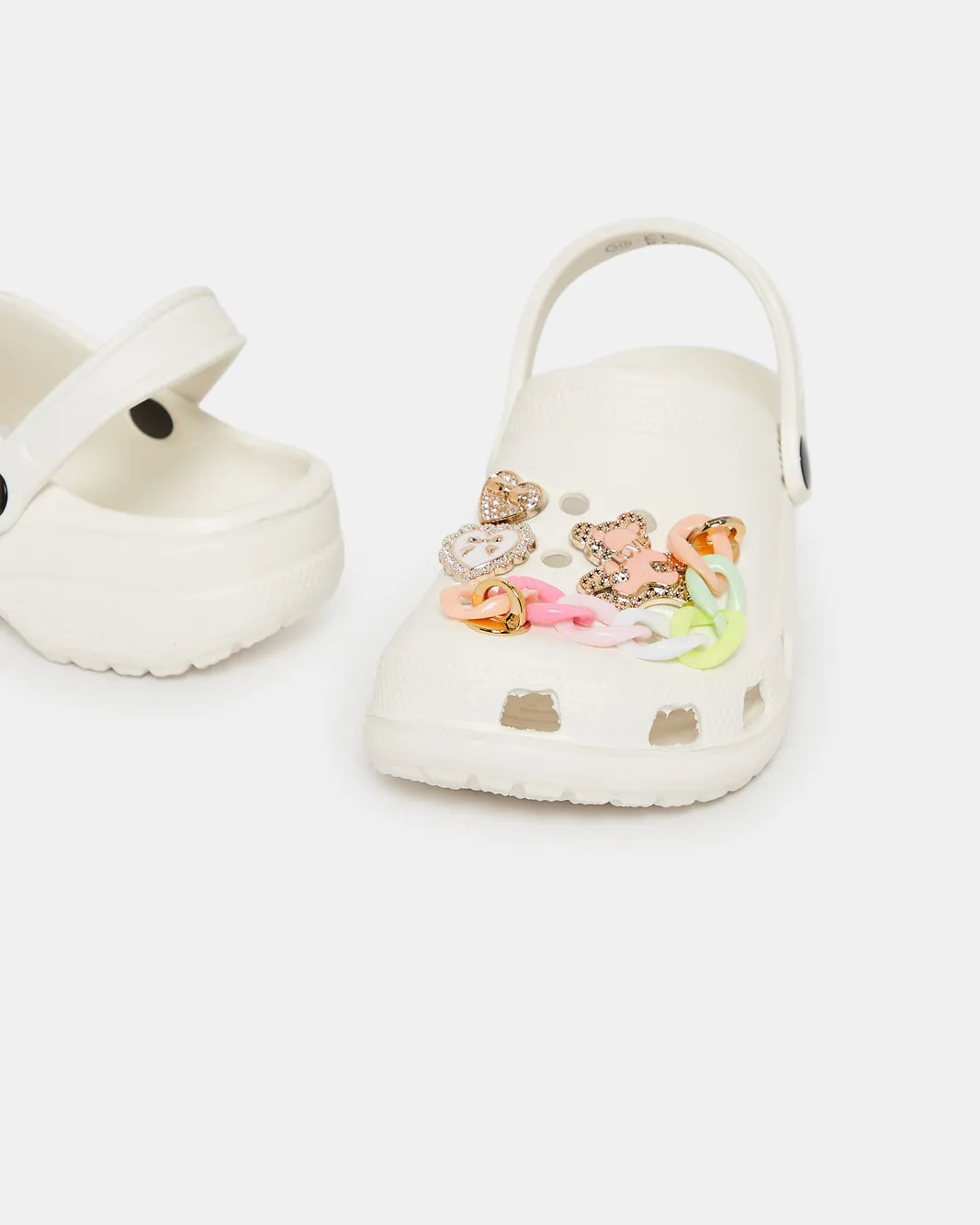 Girls White Charm Clog sold by Redtag product image thumbnail 3