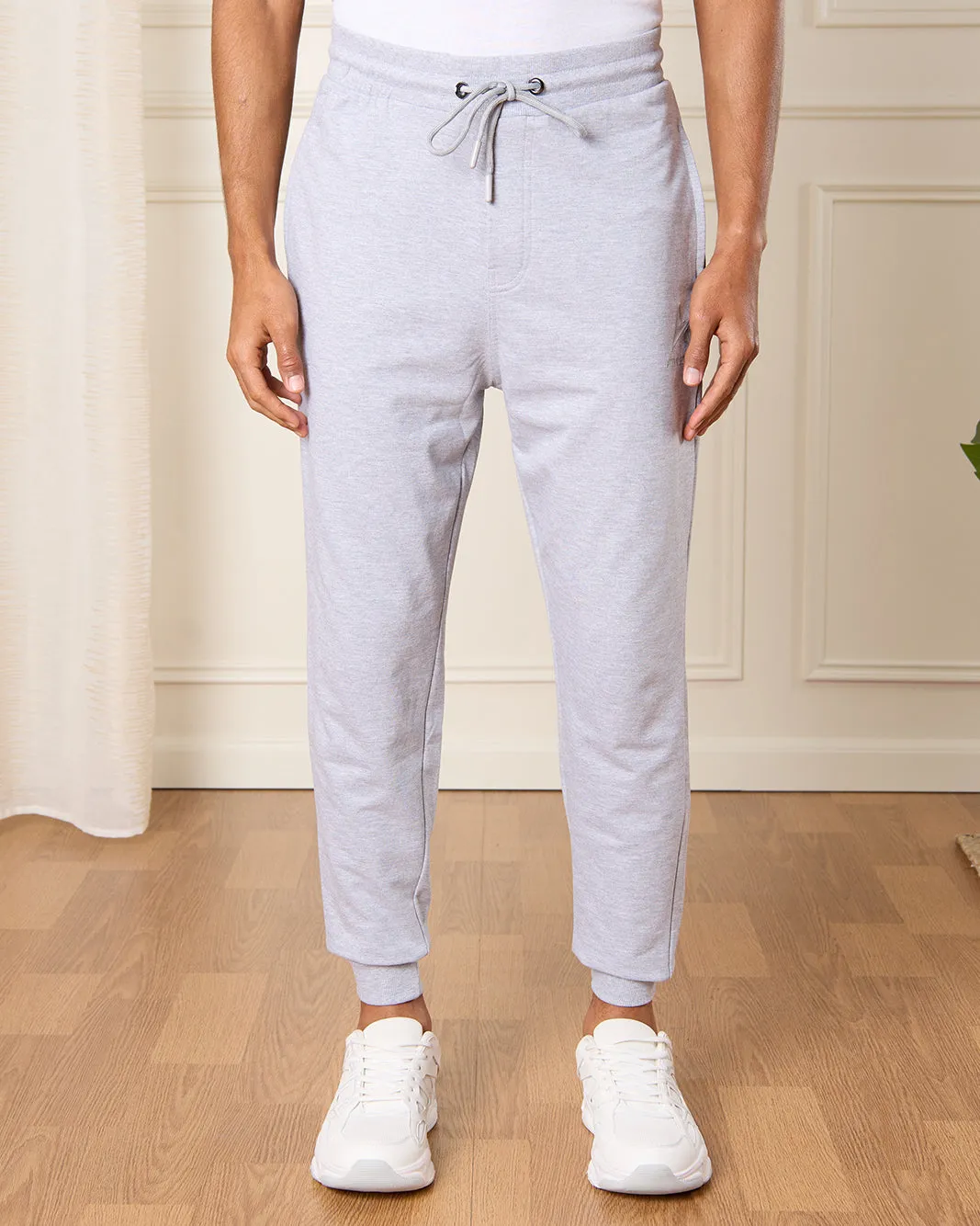 Men Grey Solid Active Pants sold by Redtag