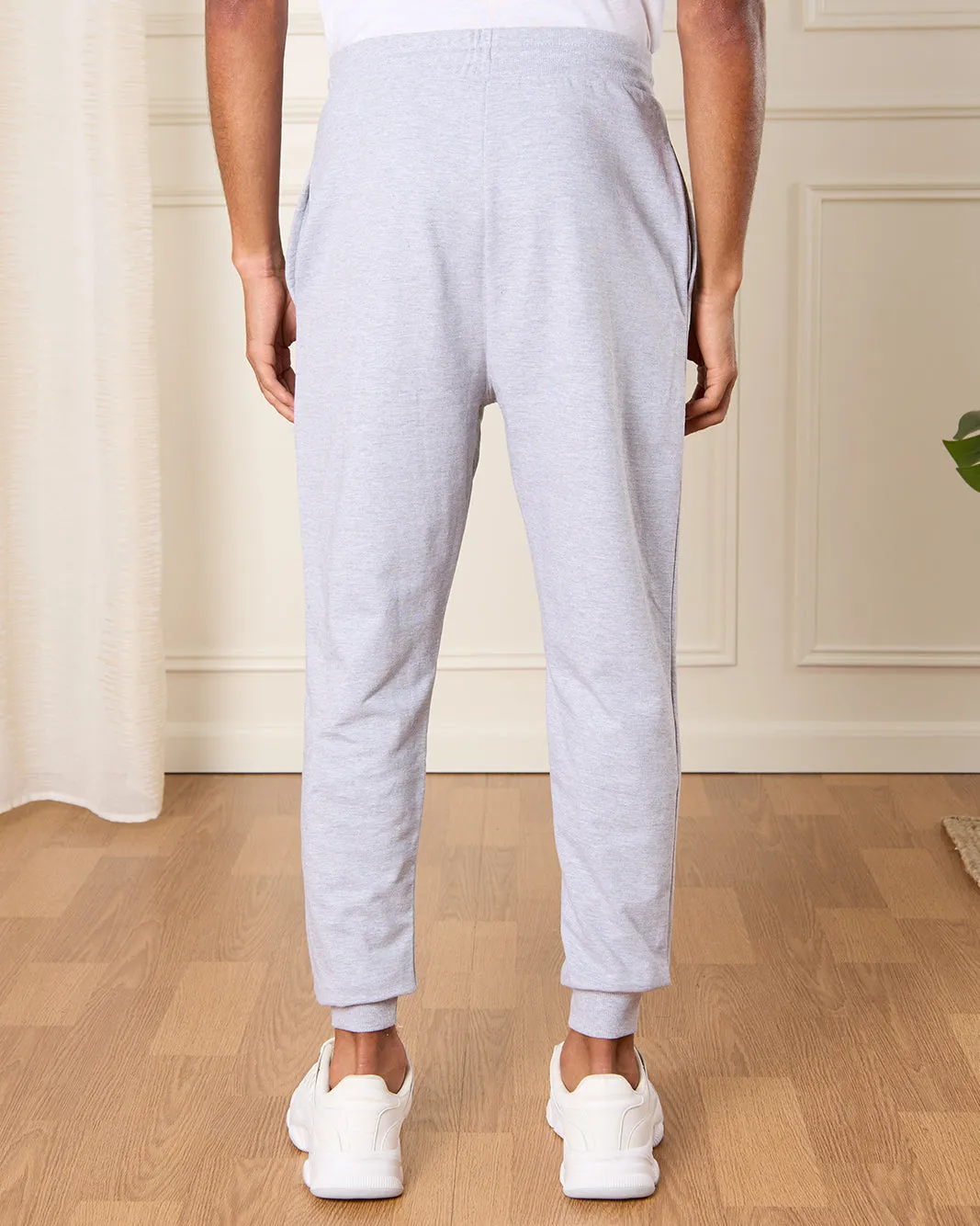 Men Grey Solid Active Pants sold by Redtag product image thumbnail 3