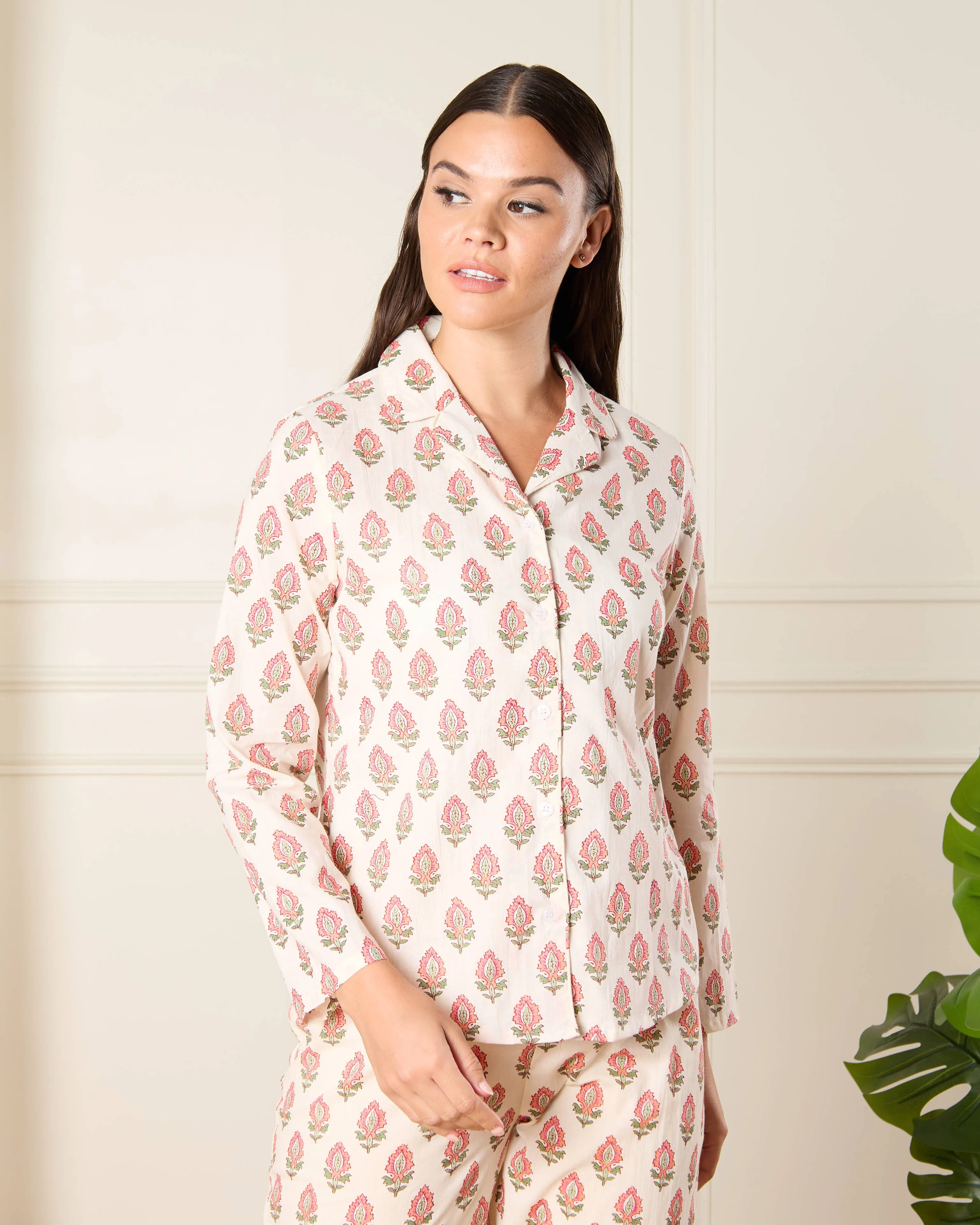 Women Cream Printed Pyjama Set (2 Piece) sold by Redtag product image thumbnail 2