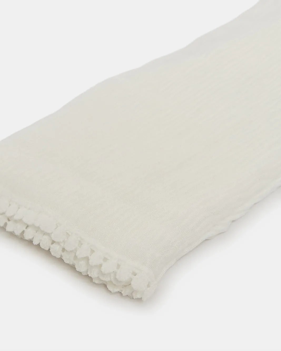 Girls White Pleated Scarf sold by Redtag product image thumbnail 3