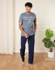 Men Navy Solid Pyjama Bottom sold by Redtag