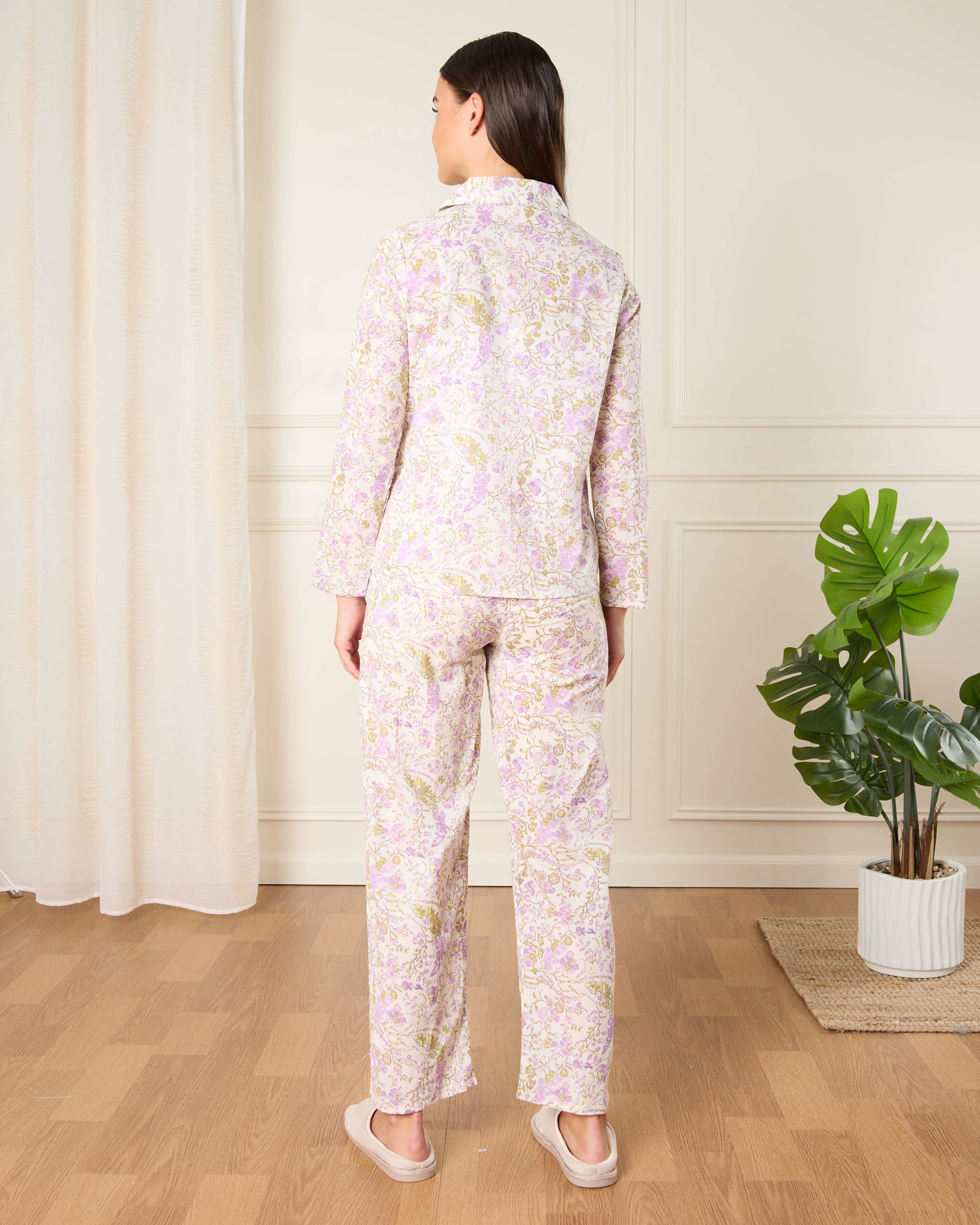 Women White Printed Collared Pyjama Set (2 Piece) sold by Redtag product image thumbnail 4