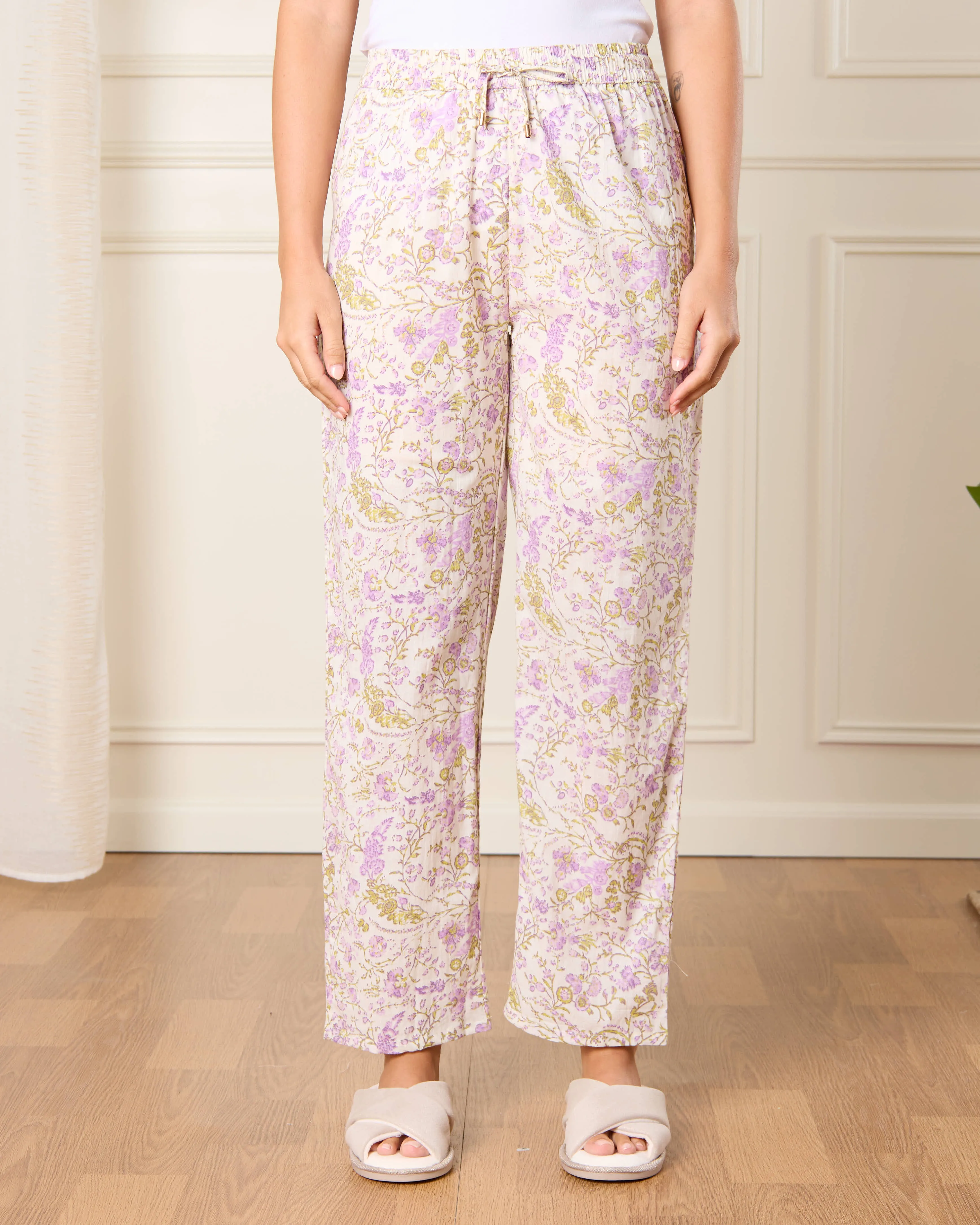 Women White Printed Collared Pyjama Set (2 Piece) sold by Redtag product image thumbnail 3