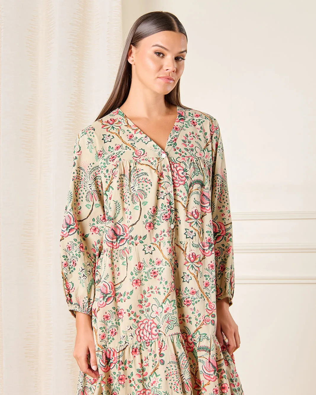 Women Beige Floral Printed Nightgown sold by Redtag product image thumbnail 2