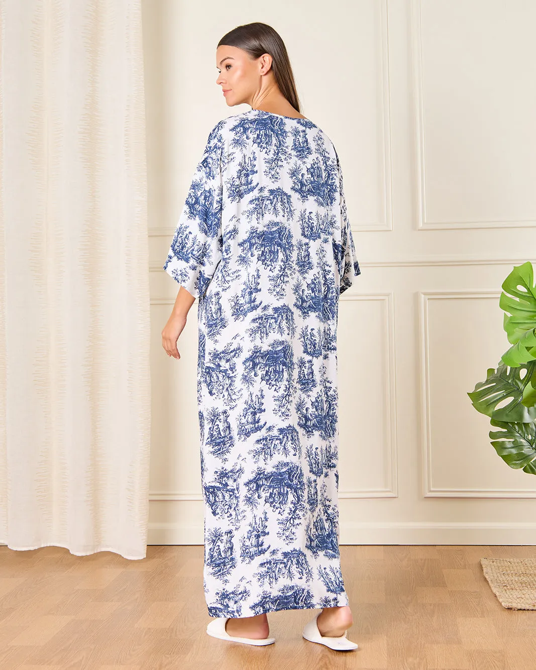 Women White And Blue Printed Nightgown sold by Redtag product image thumbnail 3