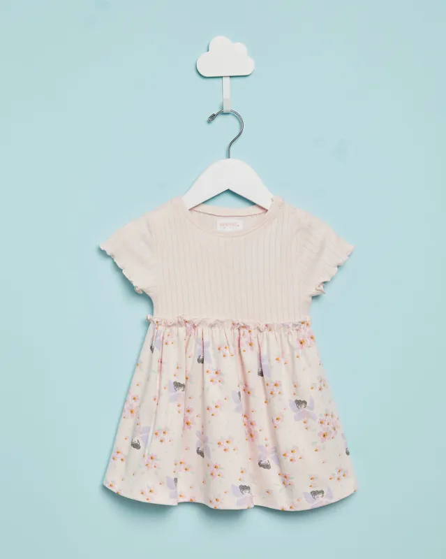 Infant Girls Pink Flora Print Dress sold by Redtag