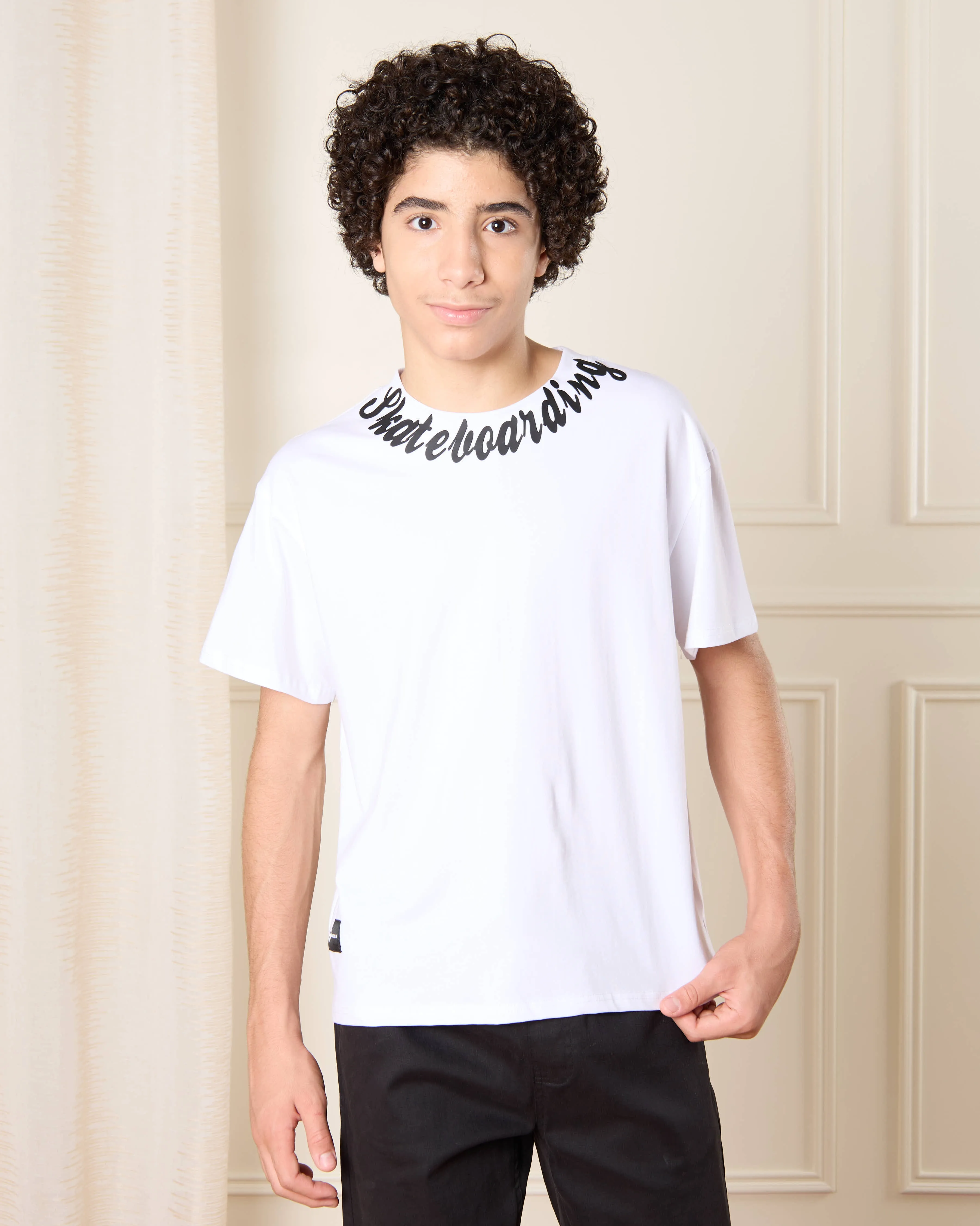 Senior Boys White Printed T-Shirt sold by Redtag