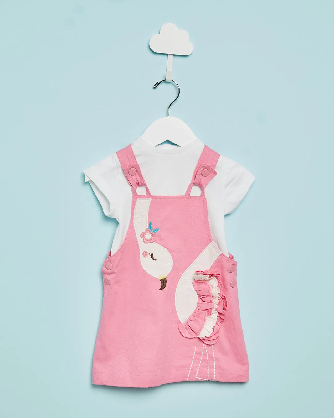 Infant Girls Pink Flamingo Dress With T-Shirt (2 Piece) sold by Redtag
