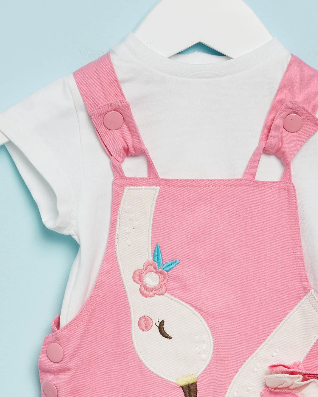 Infant Girls Pink Flamingo Dress With T-Shirt (2 Piece) sold by Redtag product image thumbnail 2