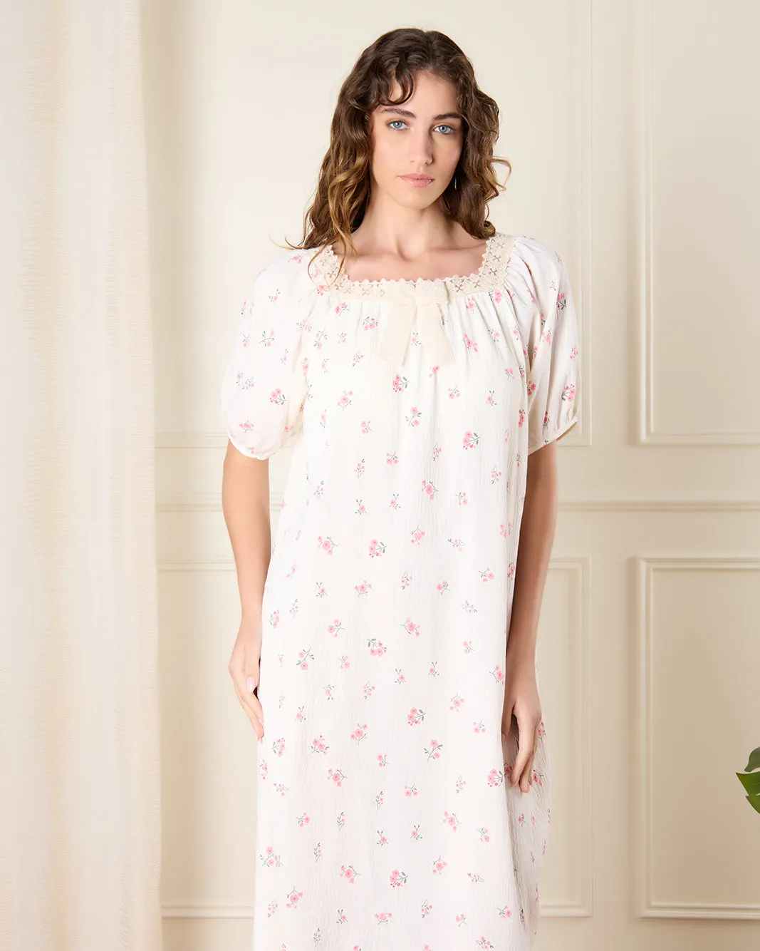 Women White Floral Print Nightgown sold by Redtag product image thumbnail 2