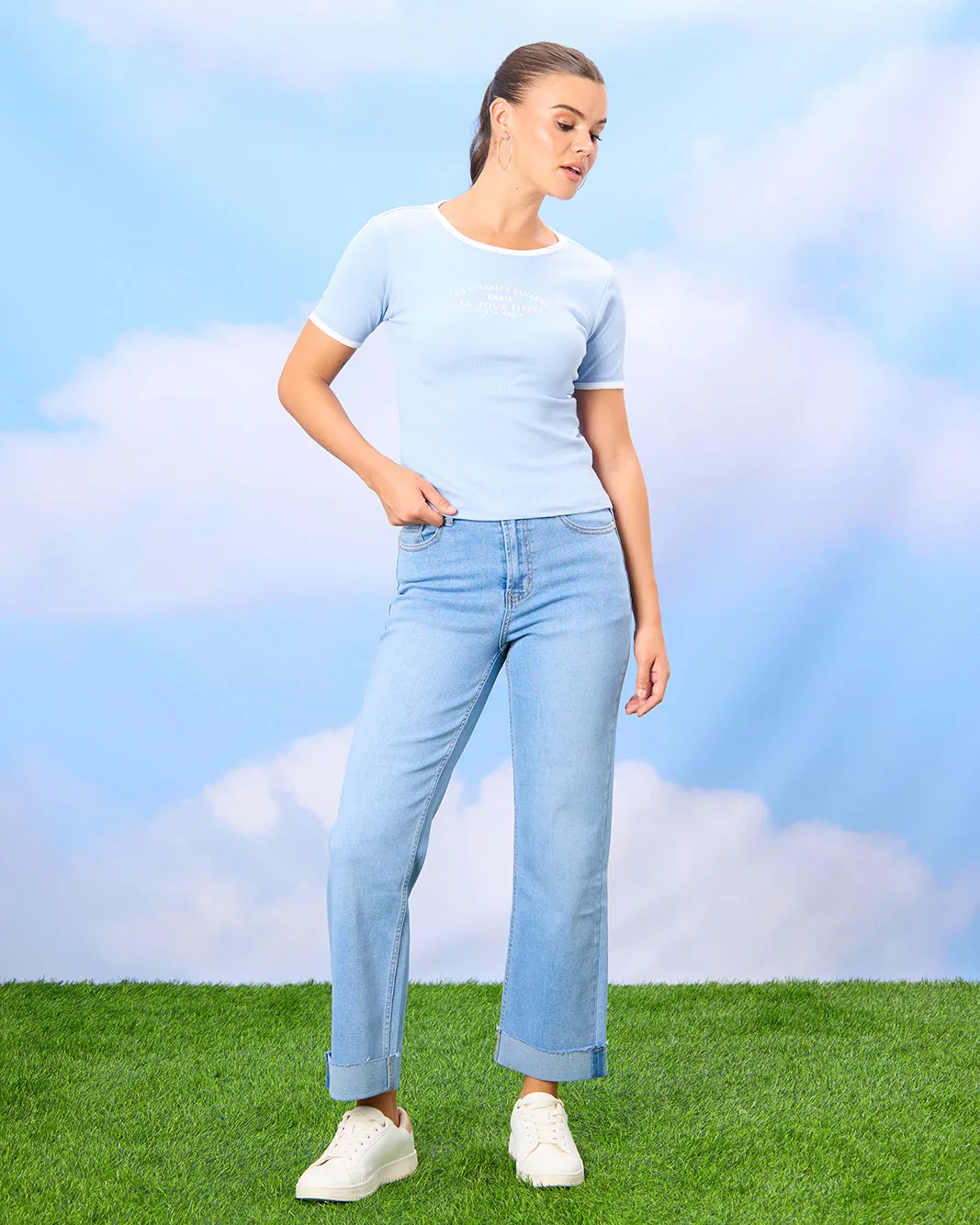 Women Blue Straight Fit Jeans sold by Redtag product image thumbnail 2