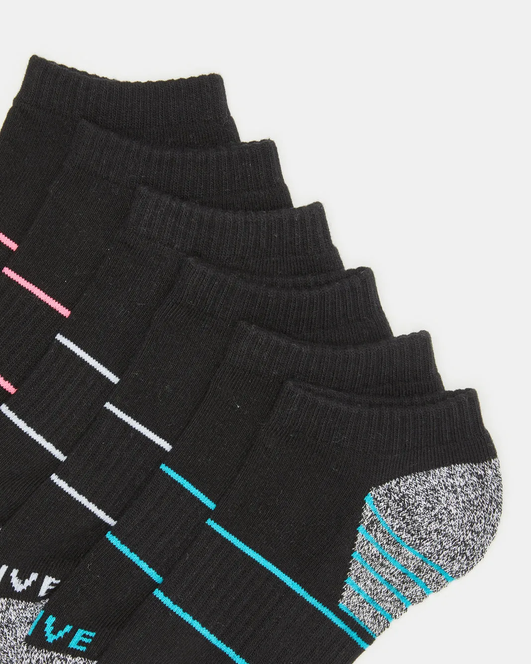 Women Black Ankle Length Sports Socks (3 Pairs) sold by Redtag product image thumbnail 3