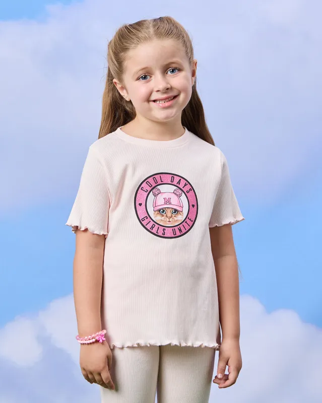 Girls Pink Placement Print T-Shirt sold by Redtag