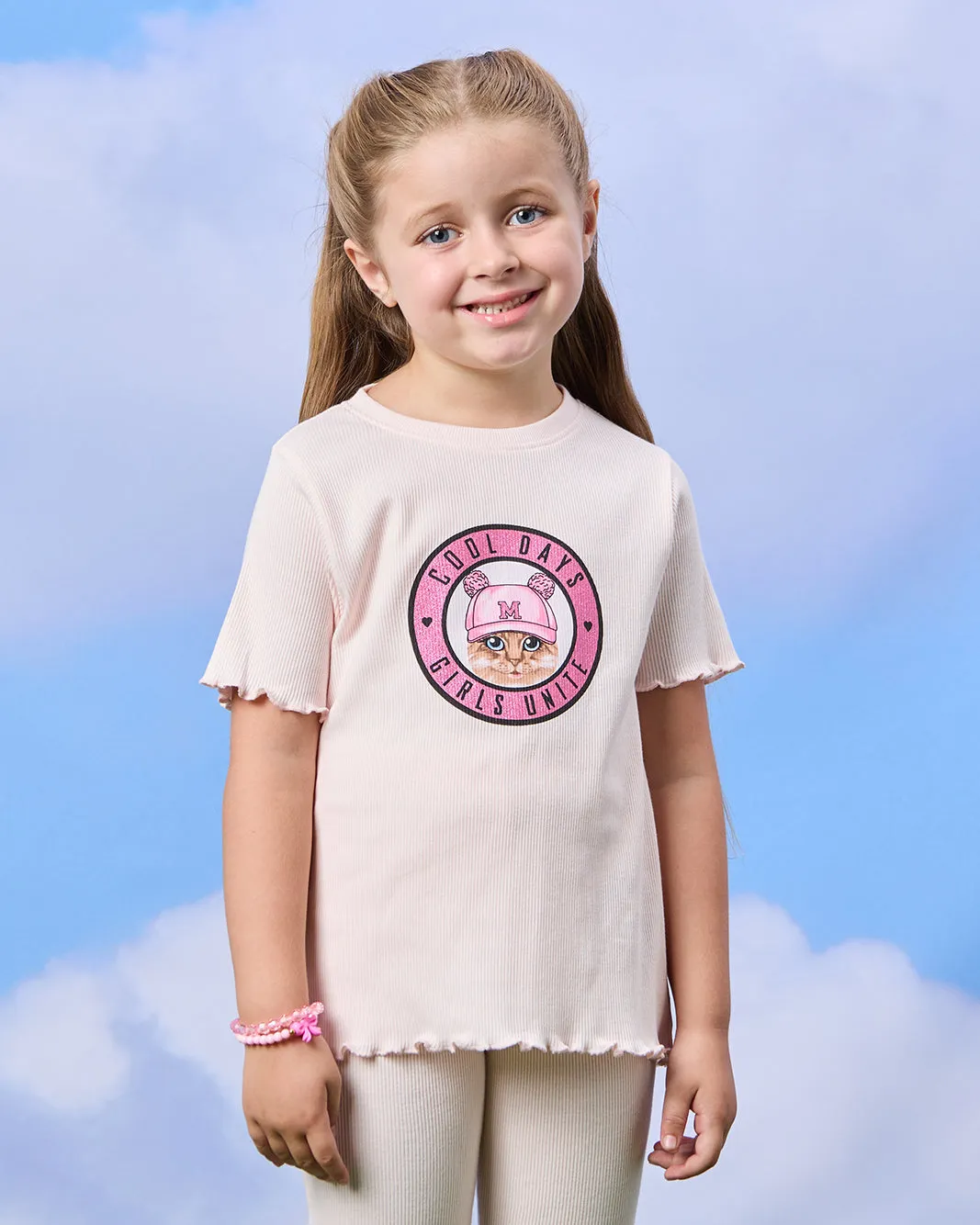 Girls Pink Placement Print T-Shirt sold by Redtag