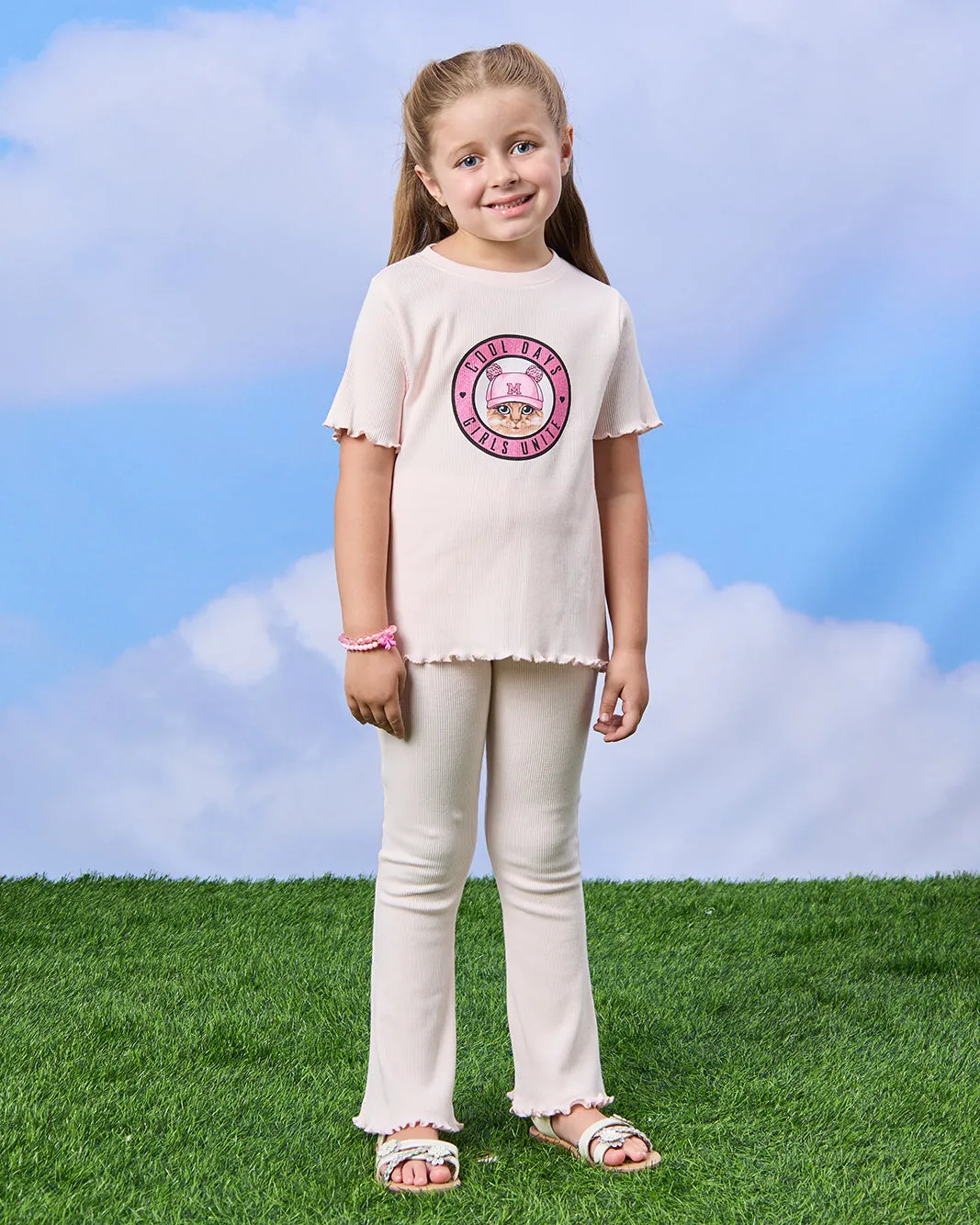 Girls Pink Placement Print T-Shirt sold by Redtag product image thumbnail 2