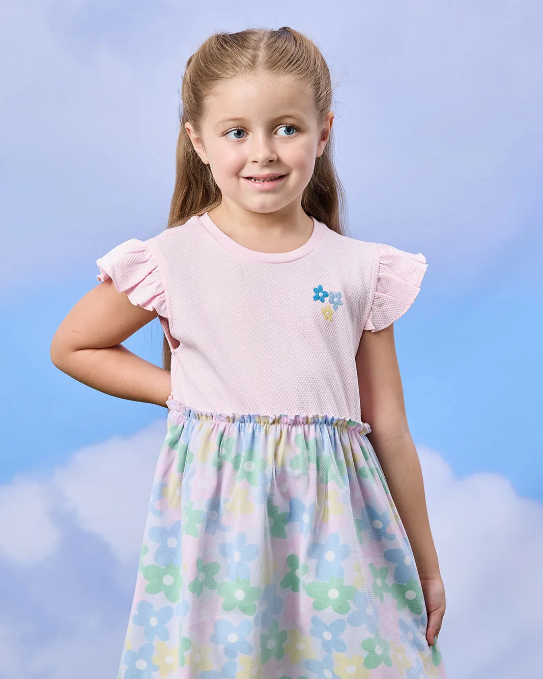 Girls Pink Embroidered Dress sold by Redtag product image thumbnail 2