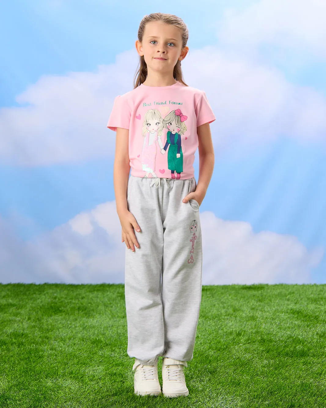 Girls Grey So Lovely Printed Active Track Pants sold by Redtag product image thumbnail 2