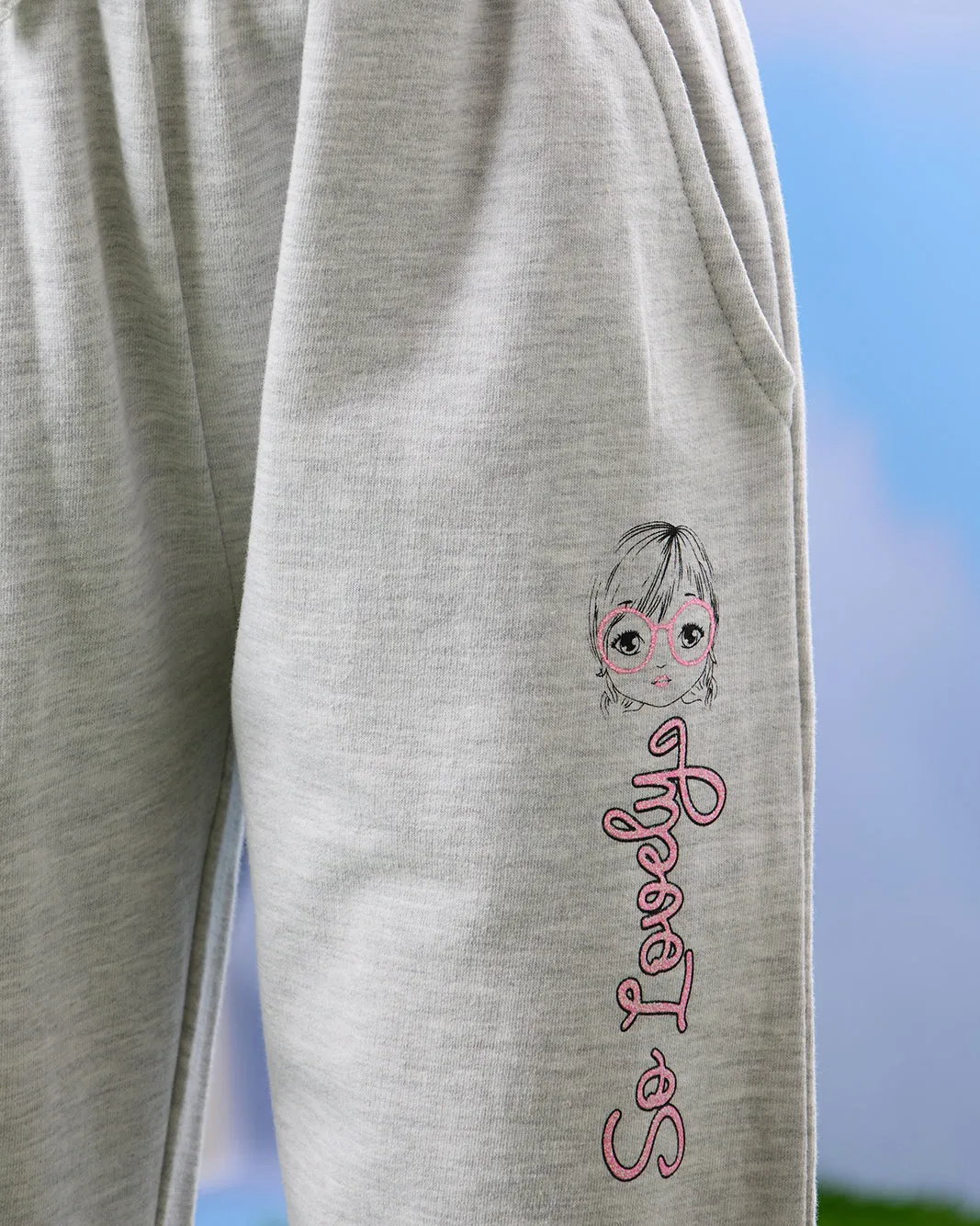 Girls Grey So Lovely Printed Active Track Pants sold by Redtag product image thumbnail 4