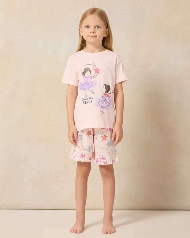 Girls Pink Printed Pyjama Set (2 Piece) sold by Redtag