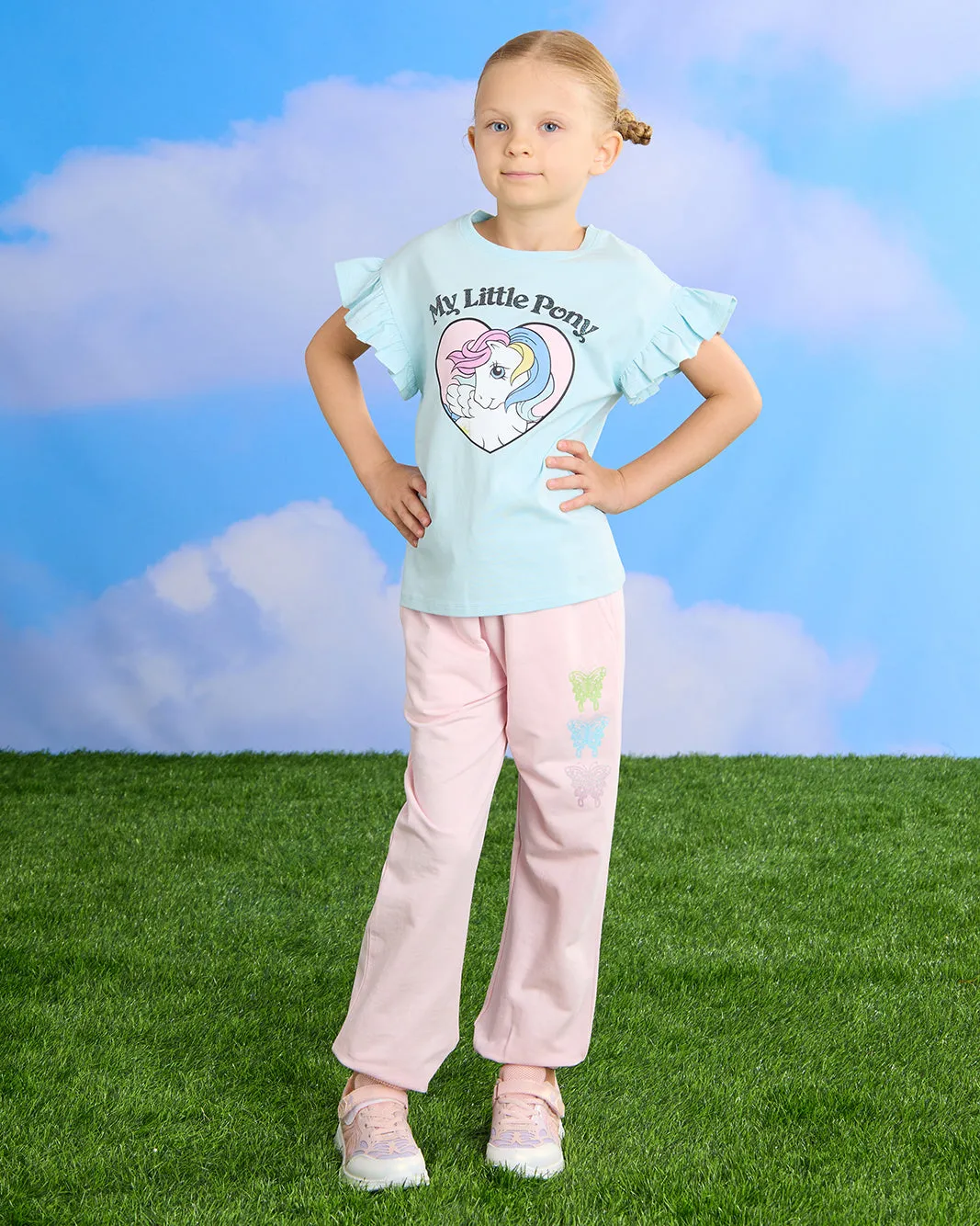 Girls Pink Butterfly Placement Print Active Track Pants sold by Redtag product image thumbnail 2