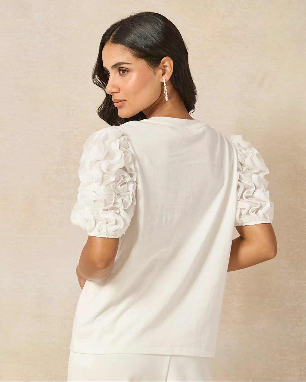 Women Ivory Puff Sleeve Top sold by Redtag product image thumbnail 3