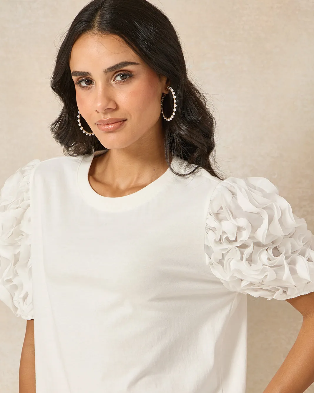 Women Ivory Puff Sleeve Top sold by Redtag product image thumbnail 4