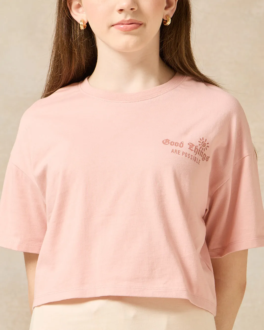 Senior Girls Pink And Cream Twofer Top sold by Redtag product image thumbnail 4
