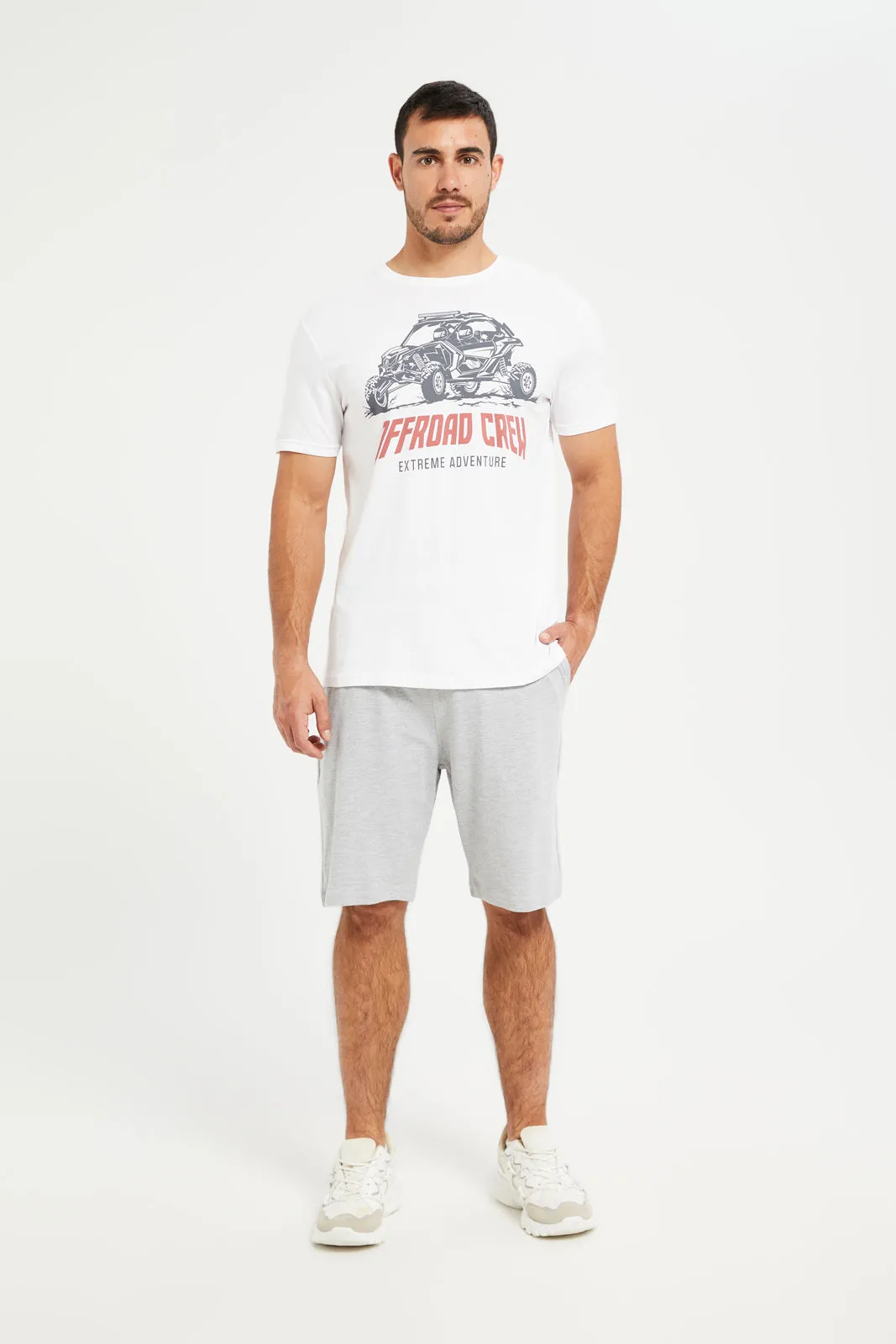 Men White Graphic Round Neck T-Shirt sold by Redtag product image thumbnail 2
