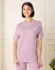 Women Lilac Placement Print Active T-Shirt sold by Redtag