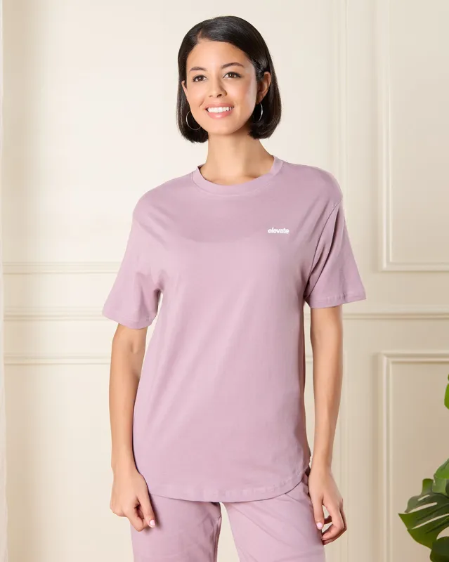Women Lilac Placement Print Active T-Shirt sold by Redtag