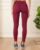 Women Burgundy Solid Active Leggings sold by Redtag