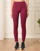 Women Burgundy Solid Active Leggings sold by Redtag