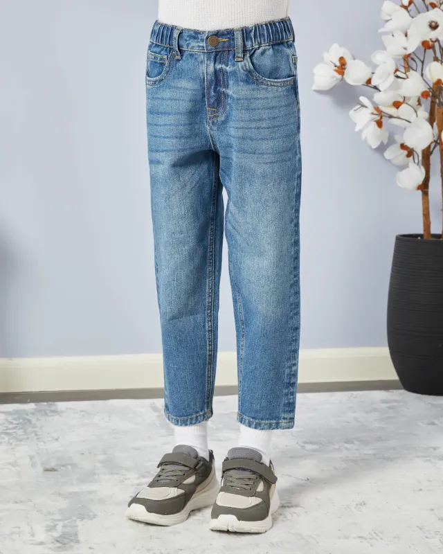Boys Blue 5 Pocket Loose Fit Jeans sold by Redtag