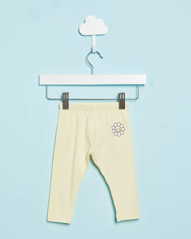 Infant Girls Yellow Flower Print Leggings sold by Redtag