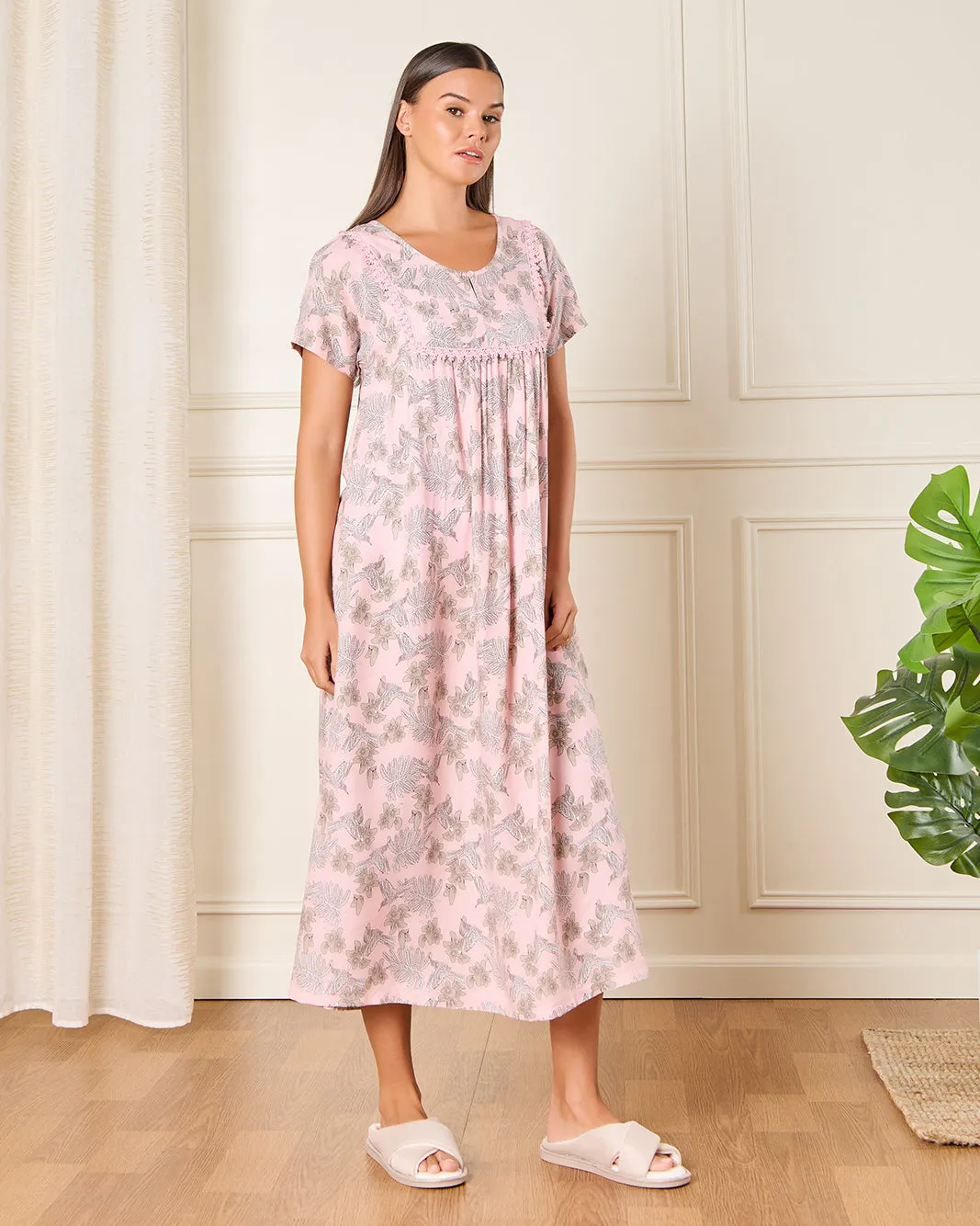 Women Pink Floral Print Nightgown sold by Redtag product image thumbnail 4