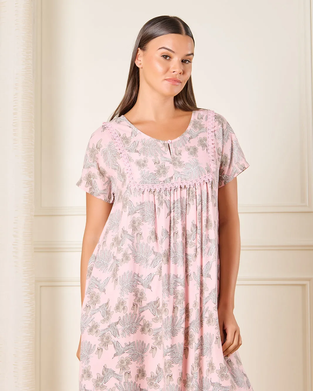 Women Pink Floral Print Nightgown sold by Redtag product image thumbnail 2