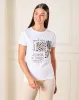 Women Whtie Good Vibes Printed T-Shirt sold by Redtag