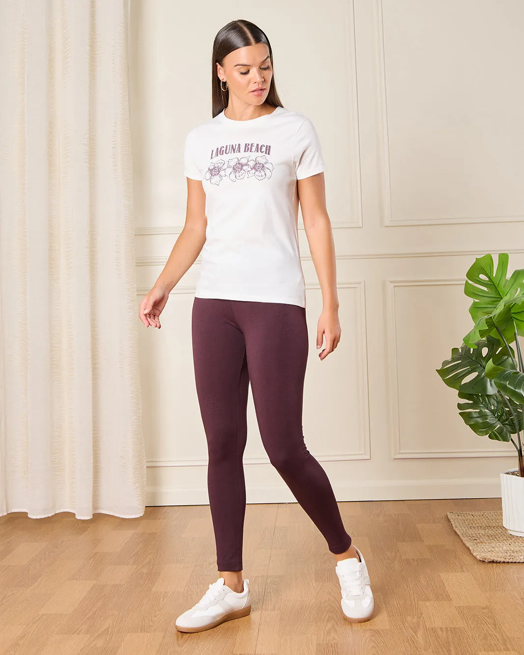 Women White Laguna Beach Print T-Shirt sold by Redtag product image thumbnail 2