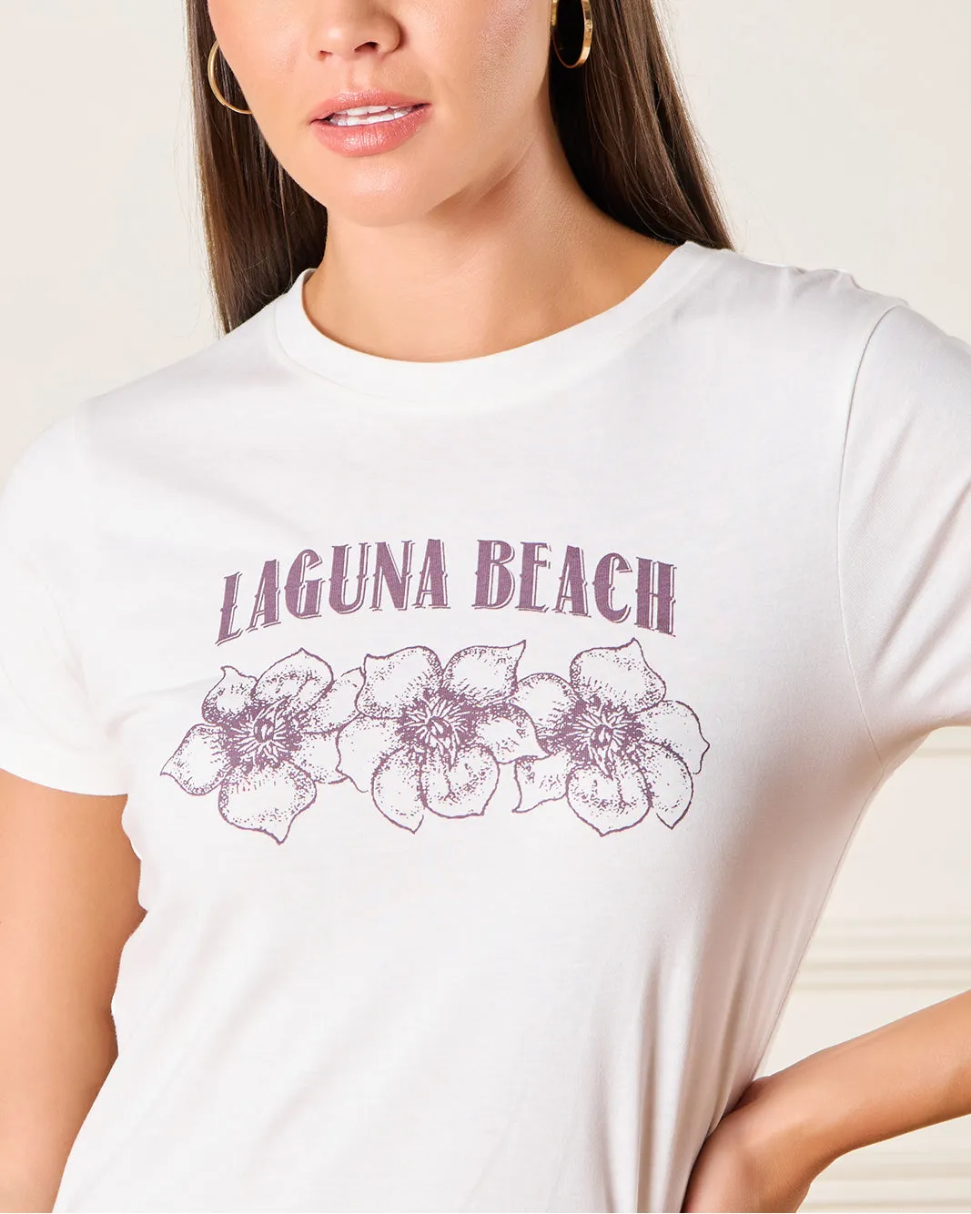 Women White Laguna Beach Print T-Shirt sold by Redtag product image thumbnail 4